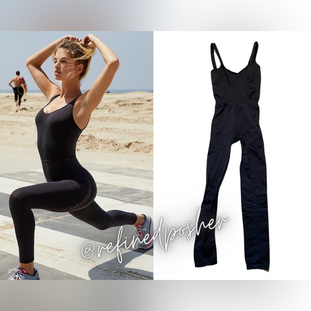 Free People Movement Good Karma Onesie Truest Black XS/S like new!